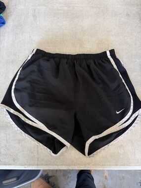 Nike Women’s Black Athletic Shorts with White Piping